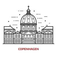 köpenhamn landmärke vektor illustration