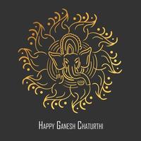 happy ganesh chaturthi festival becground vorlage mit lord ganesha kopf. einfache Karte vektor