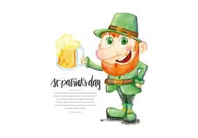 St. Patricks Day Aquarell Illustration vektor