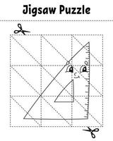 Puzzle. Malvorlagen für Kinder. Zurück zum Schulthema. Vektor-Illustration. vektor