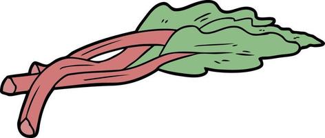 tecknad serie rabarber grönsaker vektor