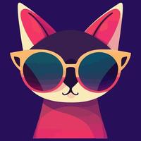 illustration vektor grafisk av katt bär solglasögon isolerat perfekt för logotyp, maskot, ikon eller skriva ut på t-shirt