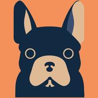 Illustrationsvektorgrafik der einfachen französischen Bulldogge isoliert gut für Logo, Symbol, Maskottchen, Druck oder passen Sie Ihr Design an vektor