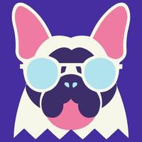 Illustrationsvektorgrafik der französischen Bulldogge mit Sonnenbrille vektor