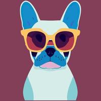 illustration vektor grafisk av franska bulldogg bär solglasögon isolerat Bra för logotyp, ikon, maskot, skriva ut eller skräddarsy din design