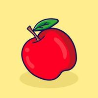 röd äpple vektor redigerbar färgrik teckning illustration