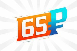 65 Rubel Symbol fettes Textvektorbild. 65 russische Rubel-Währungszeichen-Vektorillustration vektor