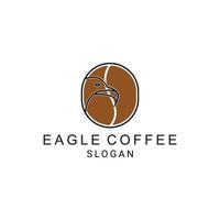 Adler-Kaffee-Logo-Design-Icon-Vorlage vektor