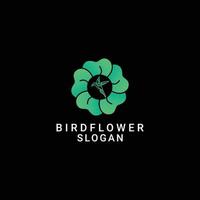fågel blomma logotyp design ikon mall vektor