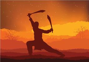 Wushu Night Utbildning Gratis Vector