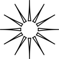 Sol med Sol strålar, illustration, vektor på vit bakgrund.