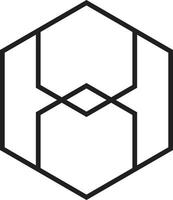 abstrakte Hexagon-Logo-Illustration im trendigen und minimalistischen Stil vektor