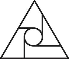 abstrakt pyramid triangel logotyp illustration i trendig och minimal stil vektor