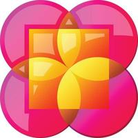 abstrakte Logo-Illustration mit vier Blütenblättern im trendigen und minimalistischen Stil vektor