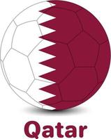 fotboll fotboll boll med qatar flagga qatar 2022 värld kopp vektor