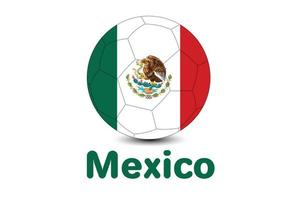 mexico flagga, fotboll illustration för fifa världscupen 2022. qatar värld kopp 2022. vektor