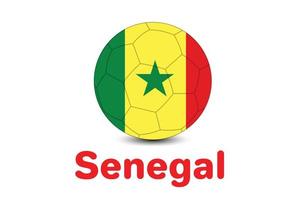 senegal flagga på fifa 2022 med fotboll illustration vektor