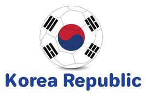 fifa fotboll värld kopp 2022 med korea republik flagga. qatar värld kopp 2022. korea flagga illustration. vektor