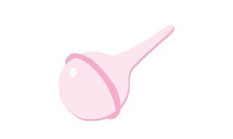 klassisk bebis näsa rengöringsmedel nasal aspirator ClipArt. enkel söt rosa bebis näsa aspirator sudd Glödlampa platt vektor illustration isolerat på vit. näsa pump, näsa parasit tecknad serie stil