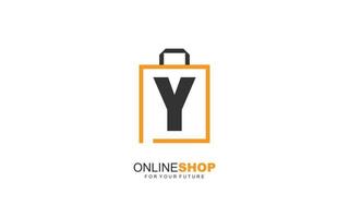 y Logo Onlineshop für Branding Company. Taschenschablonen-Vektorillustration für Ihre Marke. vektor