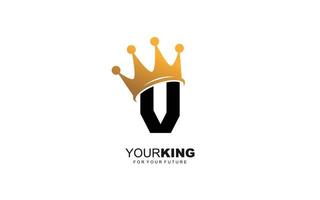 V-Logo-Krone für Bauunternehmen. Briefvorlage Vektor-Illustration für Ihre Marke. vektor