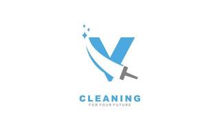 v logotyp rengöring tjänster för branding företag. hushållsarbete mall vektor illustration för din varumärke.