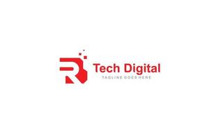 rb logotyp pixel för branding företag. digital mall vektor illustration för din varumärke.