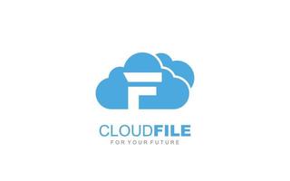 f-Logo-Wolke für Markenunternehmen. Briefvorlage Vektor-Illustration für Ihre Marke. vektor