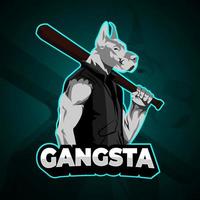 türkis gangsta dog e sport logo vektor