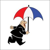 Gehender Mann mit Regenschirm vektor