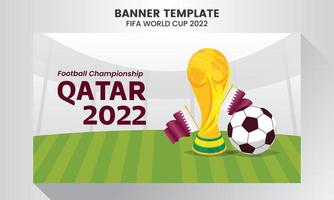 platt värld footbal mästerskap i qatar horisontell baner mall vektor