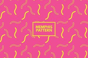 geometrische wellenlinien gelbe formen. memphis trendiger stil. Nahtlose Wiederholungsvektormuster. einfacher rosa Hintergrund vektor