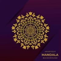 Luxuriöser geometrischer Goldgradient dunkler Mandala-Hintergrund. Design für jede Karte, Geburtstag, einen anderen Feiertag, Kaleidoskop, Yoga, Folk oder Mustertapeten. vektor