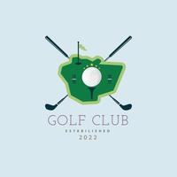 golf klubb boll pinne gård flagga logotyp design mall vektor för varumärke eller företag och Övrig