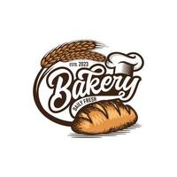 årgång retro bageri logotyp märken och etiketter stock vektor illustration