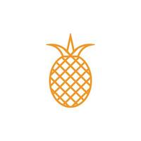 eps10 orange vektor ananas med löv linje konst ikon isolerat på vit bakgrund. ananas översikt symbol i en enkel platt trendig modern stil för din hemsida design, logotyp, och mobil Ansökan