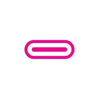 eps10 rosa vektor uSB typ c hamn kontakt abstrakt ikon isolerat på vit bakgrund. typ c avgift kabel- symbol i en enkel platt trendig modern stil för din hemsida design, logotyp, och mobil app