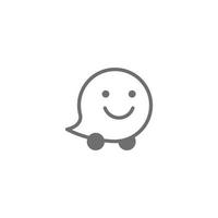 eps10 grauer Vektor lächelnd Waze abstrakte Linie Kunstsymbol isoliert auf weißem Hintergrund. Standort-GPS-Umrisssymbol in einem einfachen, flachen, trendigen, modernen Stil für Ihr Website-Design, Logo und mobile App