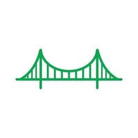 eps10 grüner Vektor Golden Gate Bridge Linie Kunstsymbol isoliert auf weißem Hintergrund. Hängebrücken-Umrisssymbol in einem einfachen, flachen, trendigen, modernen Stil für Ihr Website-Design, Logo und mobile App