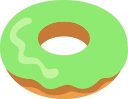 Donut mit grüner Creme, Illustration, Vektor auf weißem Hintergrund
