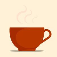 kaffe råna med varm kaffe och ånga. morgon- dryck för Bra humör. vektor i platt stil