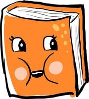 orangefarbenes Buch, Illustration, Vektor auf weißem Hintergrund.