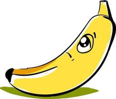 traurige Banane, Illustration, Vektor auf weißem Hintergrund.