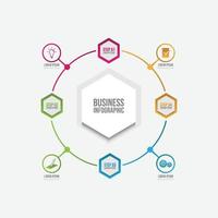 Infografik-Vorlage für Präsentationsunternehmen mit Optionen oder Schritten vektor