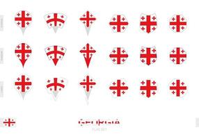 samling av de georgien flagga i annorlunda former och med tre annorlunda effekter. vektor