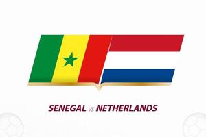 senegal gegen die niederlande im fußballwettbewerb, gruppe a. gegen Symbol auf Fußballhintergrund. vektor