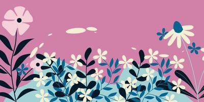 abstrakter handgezeichneter pflanzenwandhintergrund. für einbände, tapeten, banner. schöne und künstlerische farbenfrohe designs vektor