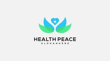 hälsa fred korsa logotyp design vektor illustration