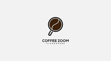 Kaffee mit Logo-Vektor-Design-Symbol-Grafik-Symbol finden vektor