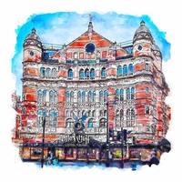 london großbritannien aquarell skizze handgezeichnete illustration vektor